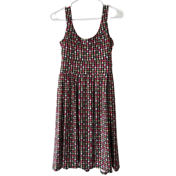 East 5th Retro Green & Pink A-Line Petite Dress - Picture 2 of 8